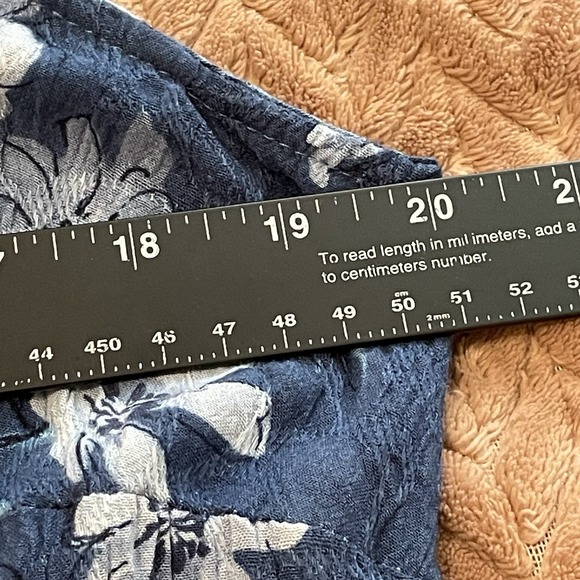 Dress Barn Womens 18W Tropical Print Sleeveless Midi Dress‎ Blue Vacation Beach - Picture 7 of 11